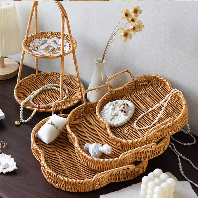 Shangkeyi Home Living Room Fruit Plate, Coffee Table Dried Fruit Dish, Snack Display Tray, Reception Candy Dish, Bar KTV Snack Plate 21