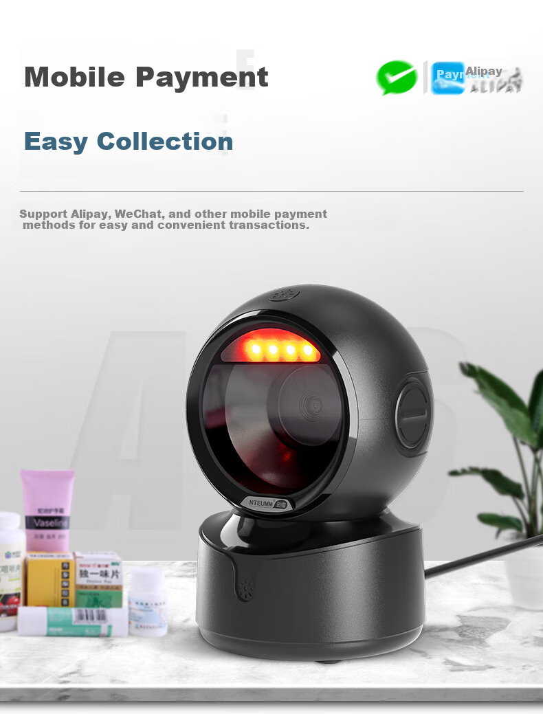 NTEUMM Supermarket Wireless Bluetooth Scanning Platform, Universal Barcode Payment Scanner Gun with Cash Register Box, Pharmaceutical Traceability Code Scanner for Payment Collection And Cash Register, A6 3