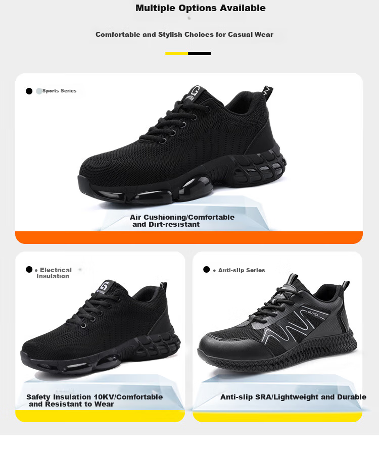 GUYISA Men's Safety Work Shoes Steel Toe Anti-Smash Puncture Resistant Comfortable Durable Construction Site Shoes 3033ST Size 43 12