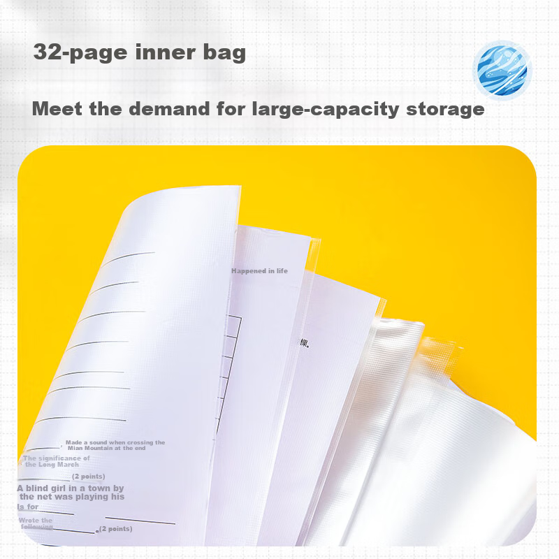 COMIX A3 Exam Paper Folder, Document Folder, PP Material, Waterproof And Wear-Resistant, 32 Pockets, Economy Pack, for Students, Elementary to High School Exam Storage, Back-To Essential, Blue ETA3183