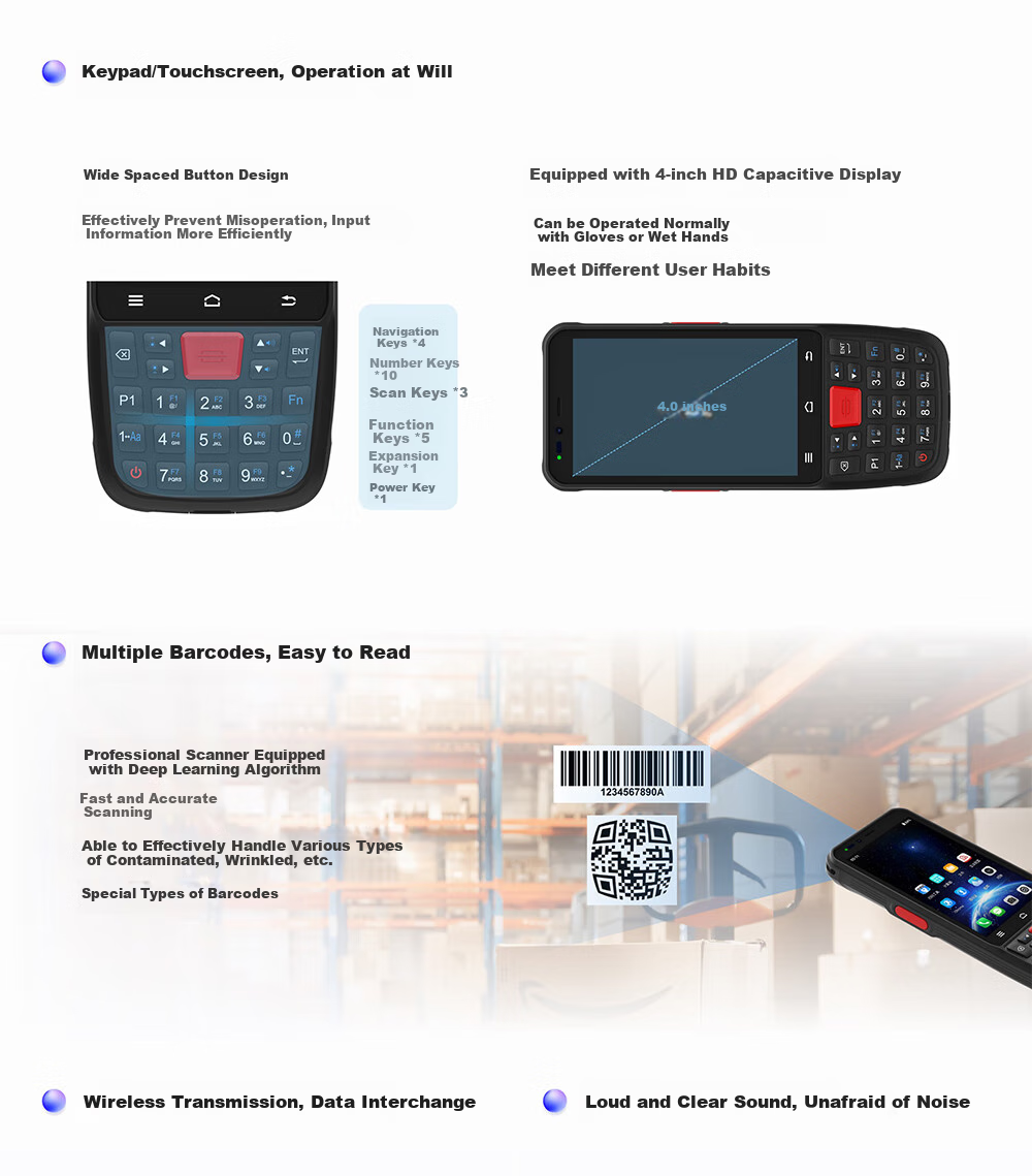 HIKVISION KC42 Handheld Terminal with Slanted Head PDA, Data Collector, AI Algorithm, Barcode Scanner, RF Gun, ERP Warehouse Inventory Machine, Android Industrial Smartphone Scanner 2