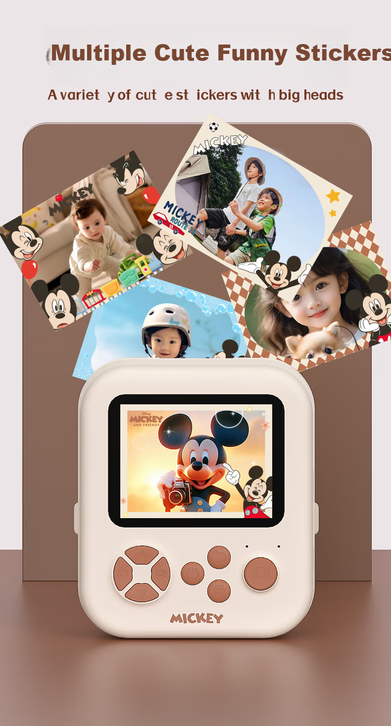 Disney Children's Camera, Instant Print Error Printer for Students, Photo-Taking Travel-Specific Camera, Doodle Colorful Gift for Boys And Girls' Birthday Toys, HD02 Mickey Mouse 11