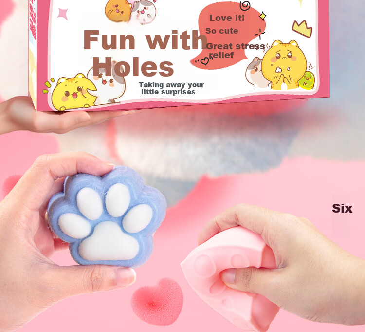 Huangen, Unboxing Surprise Box, Hole-Punch Toy, Poke Fun, Lucky Draw, Girls' Birthday Gift, for Ages 4-12 2