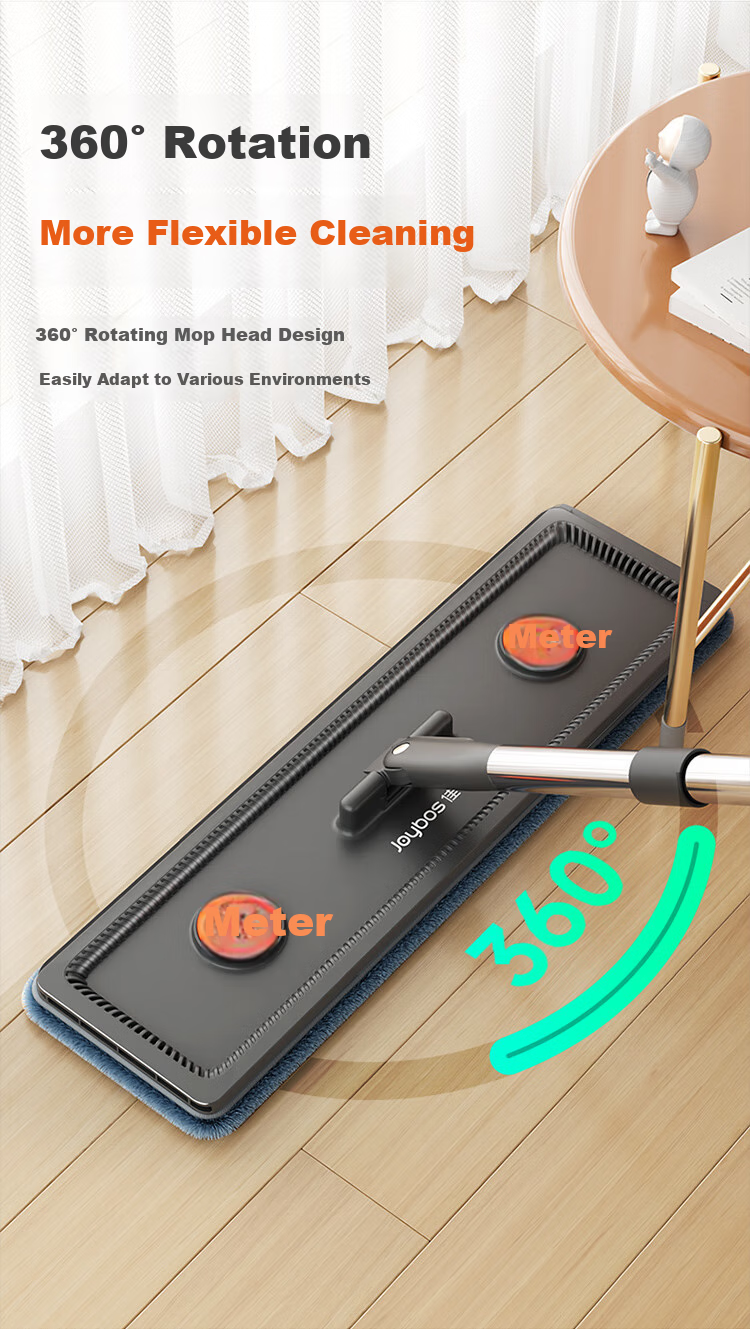 Jiabangshou Flat Mop, 40cm, 2 Cloth Pads, Household All-In Mop, No Hand Washing Required, 2026 Model with Bucket, Complete Set of Mop And Cleaning Cloth, Floor Cleaning Wonder 8