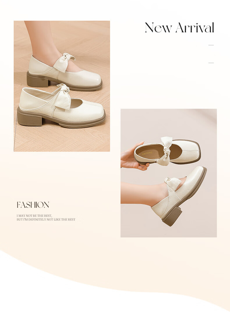 DAPHNE Bow Mary Jane Shoes for Women JK with Skirt Elegant British Style Design Sophisticated Flats Black Size 36 11