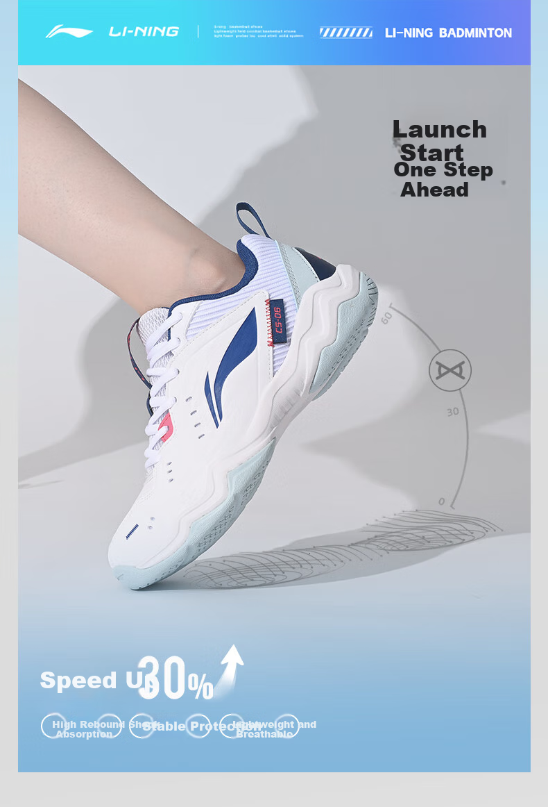 Li-Ning Badminton Shoes, Unisex Fly Leg Design, Non-Slip Wear-Resistant Tennis Shoes, Table Tennis Shoes, Low-Profile Flying Sports Shoes 6
