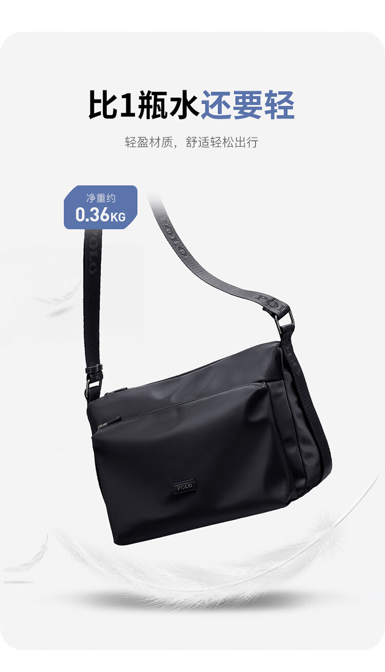 POLO Shoulder Bag for Men, Horizontal Style, Large Capacity Crossbody Bag, Casual IPad Bag, Phone Bag, Sports Messenger Bag, Birthday Gift for Me 8