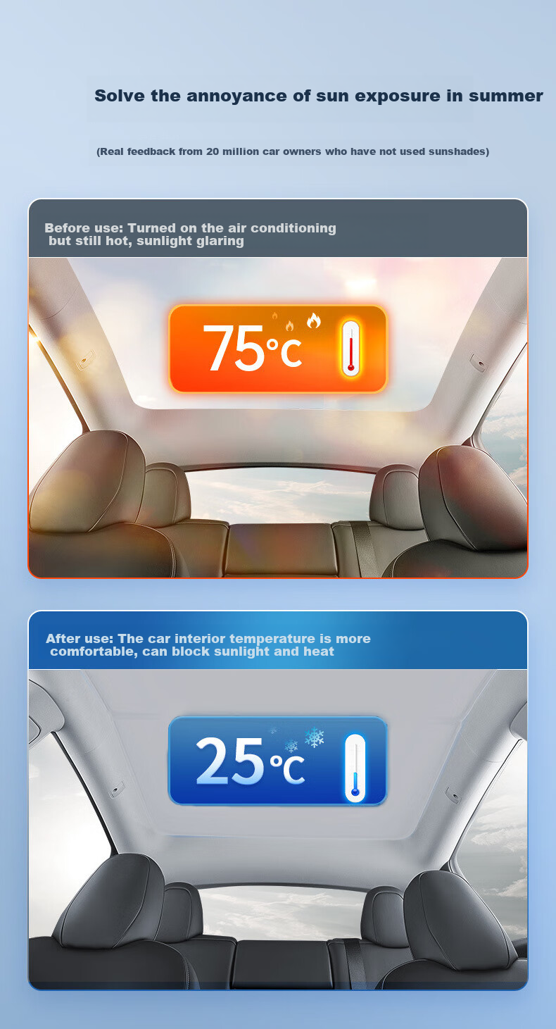 Yueyebing Sunshade for Tesla Model Y/3, Car Sun Visor, Windshield Sunshade, Anti-Glare Curtai 3