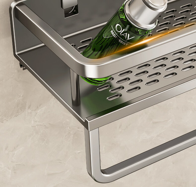 Pollock Bathroom Storage Rack Suction Cup Storage Rack No Drilling Toilet Storage Shelf 50D2XP 11