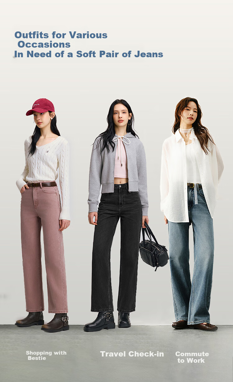 Semir Senrou | Women's Jeans, Spring Season, Contains Lyocell, Distressed Long Pants, Comfortable Basic Wide-Leg Pants, 103125124001A 5