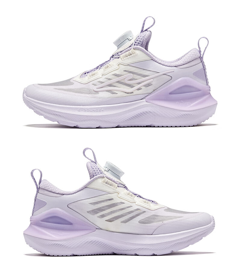 ERKE Children's Shoes, Boys And Girls Casual Shoes, Kids' Rotary Buckle Shock-Absorbing Lightweight Running Shoes, Pink/ERKE White, Size 39 53