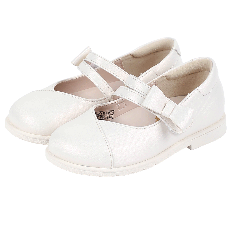 DR·KONG Girls' Princess Formal Shoes for Spring, School Performance Children's Leather Shoes 2B16A1903AW Beige Size 28