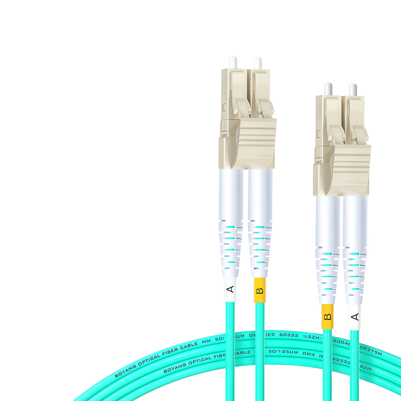 BOYANG 10 Gigabit Multi-Mode Fiber Optic Patch Cable LC-LC 20 Meters OM4 Dual-Core Pigtail Φ2.0 Bend-Resistant Fiber Optic Cable BY-OM4