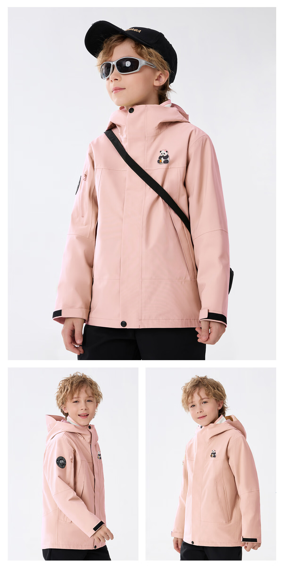Panda Kids 3-in-1 Waterproof Windproof Fleece Lined Outdoor Jacket Warm School Uniform Autumn Winter, Size 120 19