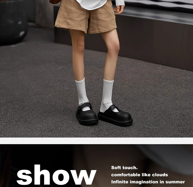 Sanli Baotou Slippers, Mary Jane Summer Outdoor Wear, Versatile Fashionable Retro Thick-Soled Non-Slip Sandals 7
