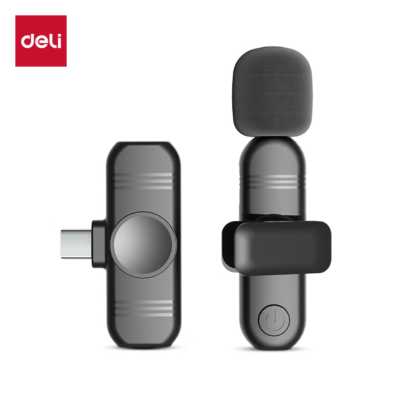 Deli Wireless Lavalier Microphone for Live Streaming, Short Video, Outdoor Shooting, Smart Noise Reduction, Mobile Phone And Computer Speaker Pickup, One-To System Compatible with Apple And Android MN510