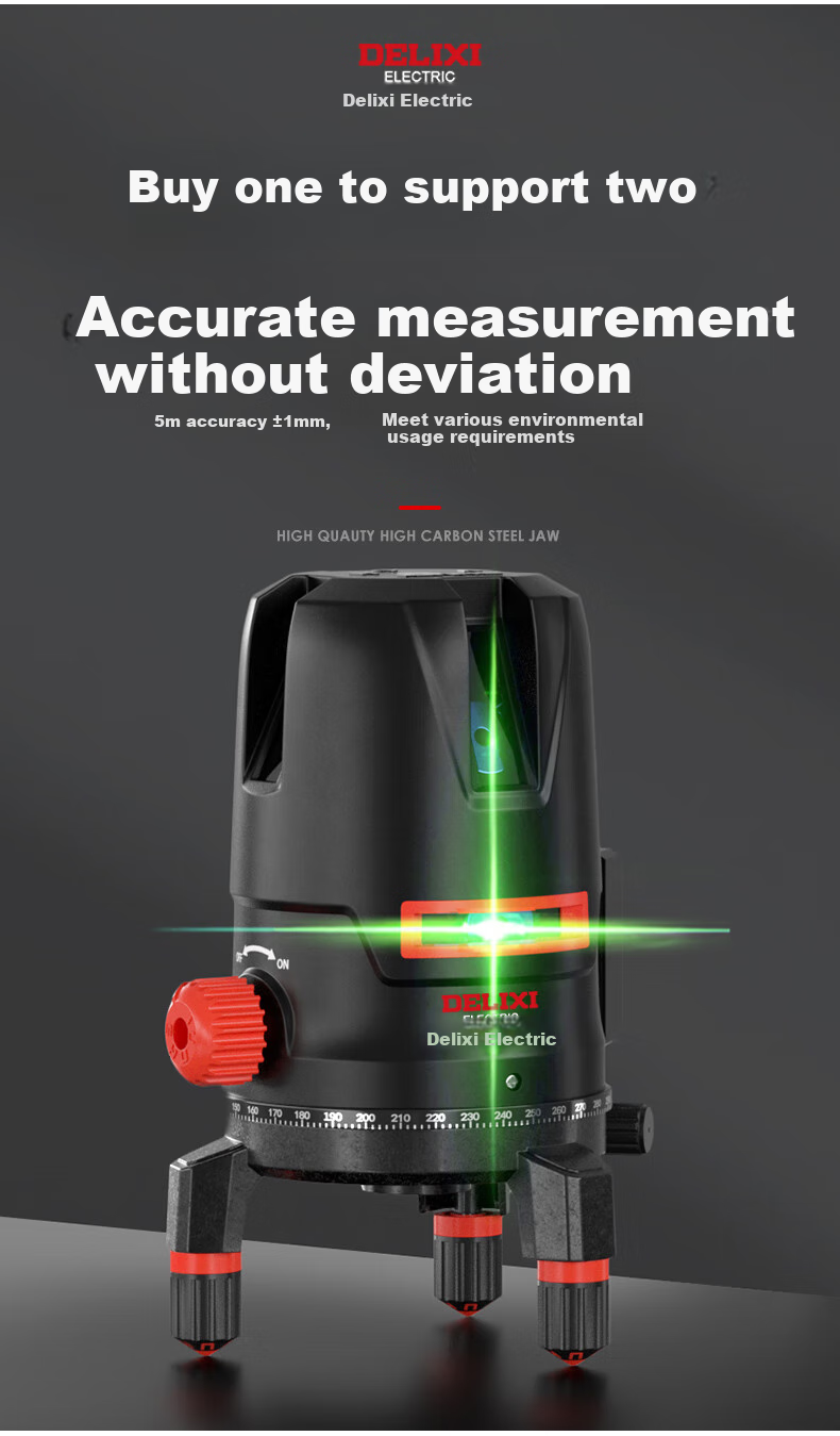 DELIXI ELECTRIC Blue Light 2-Line Laser Level High Precision Strong Light Fine Line Auto Leveling Ruler Home Marking Projector 9