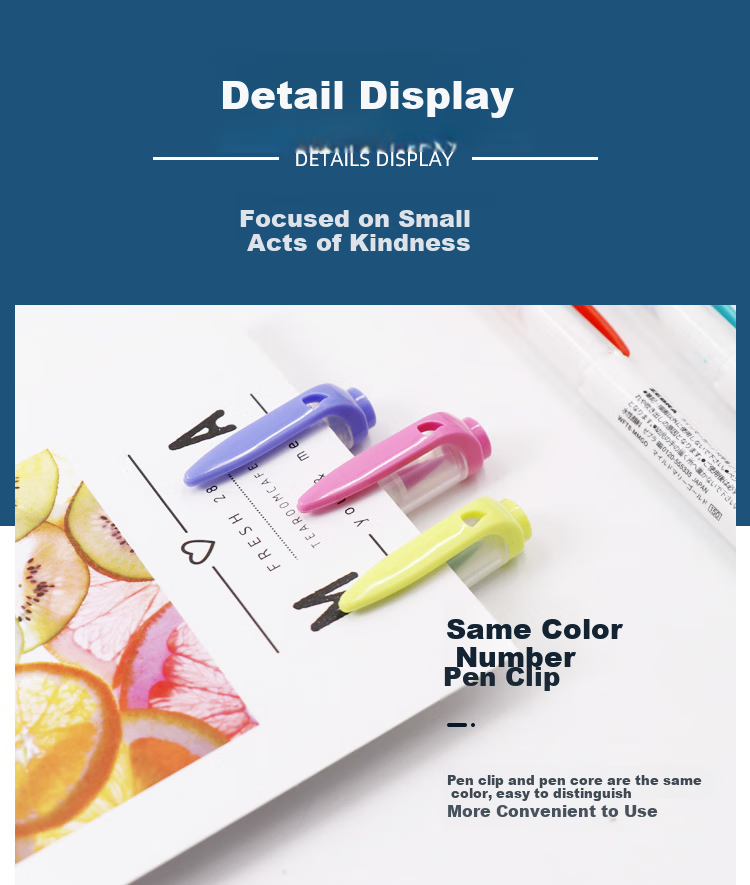 ZEBRA Dual-Tip Highlighter Pen, Rainbow Color Planner Pen, Student Highlighting Marker Pen, WFT8 Brush Elegant Series, WFT8-5C 5-Color Set 6