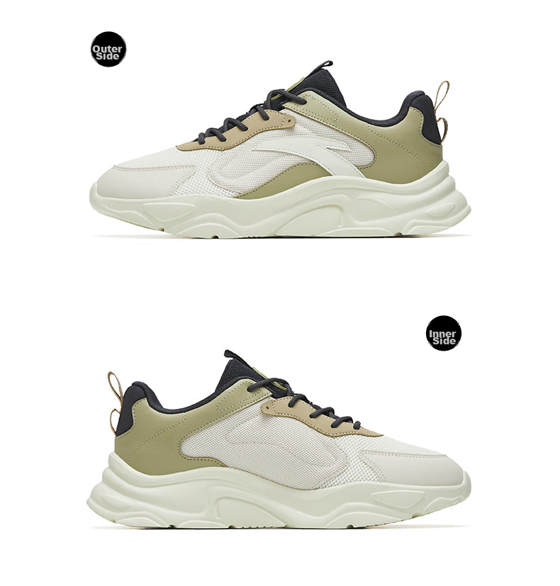 Anta Little Millennium Men's Casual Shoes Summer Mesh Breathable Thick Sole Height Increasing Commuter Dad Running Sports Shoes 41