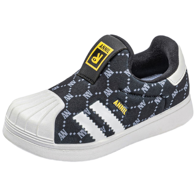 ANNIL Girls' Slip-On Sneakers, 2026 New Spring Style, Boys' Children's Shell Toe Skateboard Shoes, 4184 Black, Size 36