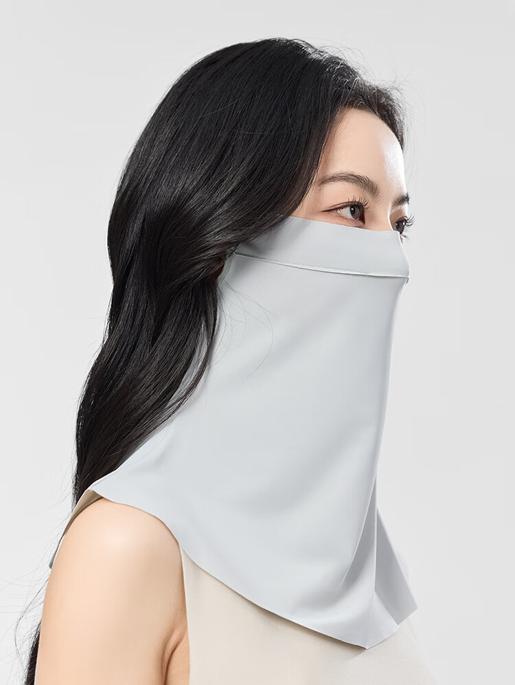 JIUMU Ice Silk Sun Protection Face Mask for Women, Summer UV-Resistant Sunshade Veil, Neck Guard for Driving, Breathable Full-Face Mask 11