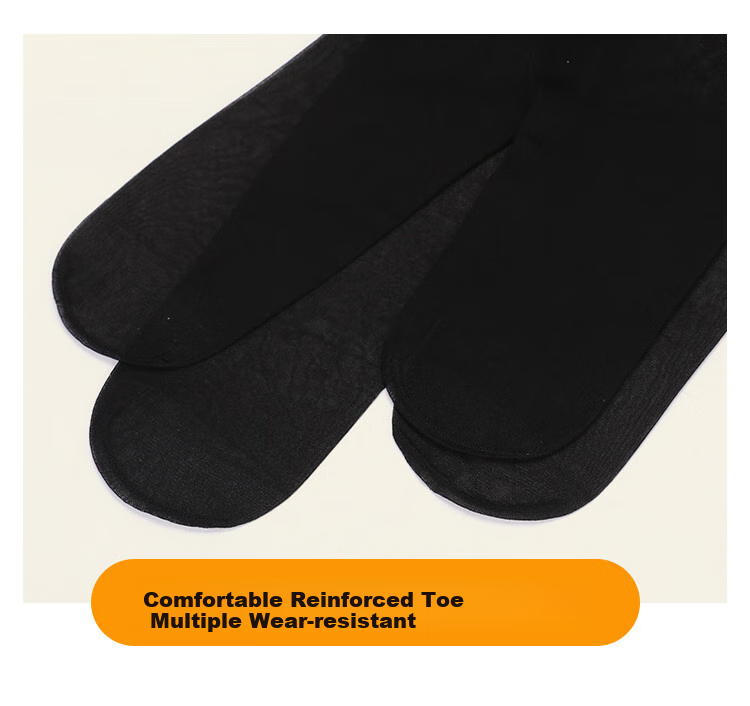 LangSha Silk Stockings, Sexy Crotchless Socks for Women, Ultra-Thin Seductive Stockings, Four-Sided Carving Design, Black Pantyhose 11