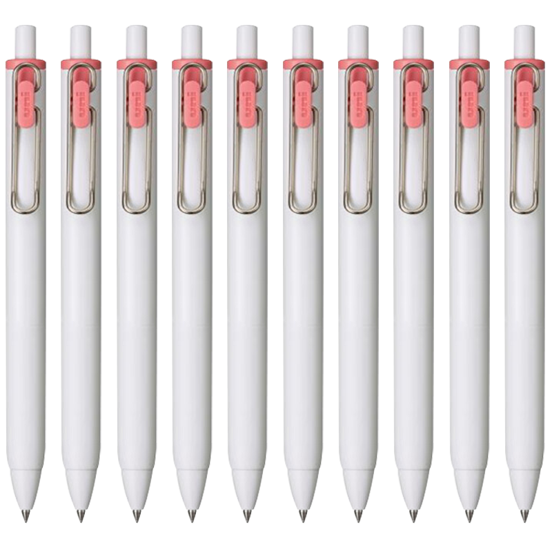 Uni-Mitsubishi Uni-Ball One Series, Small Concentric Core, Rose Red Gel Pen, High Aesthetic Value, 0.5mm Signing Pen, UMN-S 10 Pieces