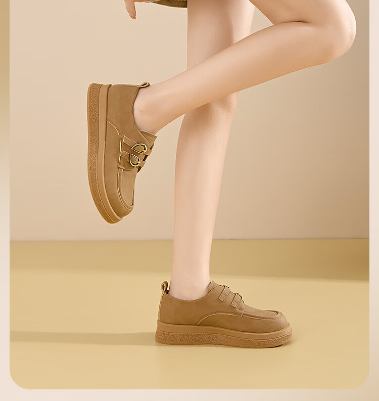 Dusto Thick-Soled Loafers for Women, 2026 New Spring Style, Academic-Inspired Leather Shoes, Deep-Mouth Flats, Soft-Soled Commuter Shoes for Wome 8