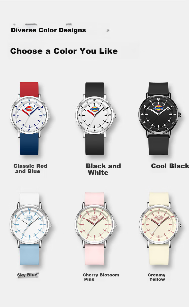 Dickies Student Watch for Teenagers, Middle And High School Students, Analog Exam Watch, Quiet Birthday Gift for Boys, 539 Black 2