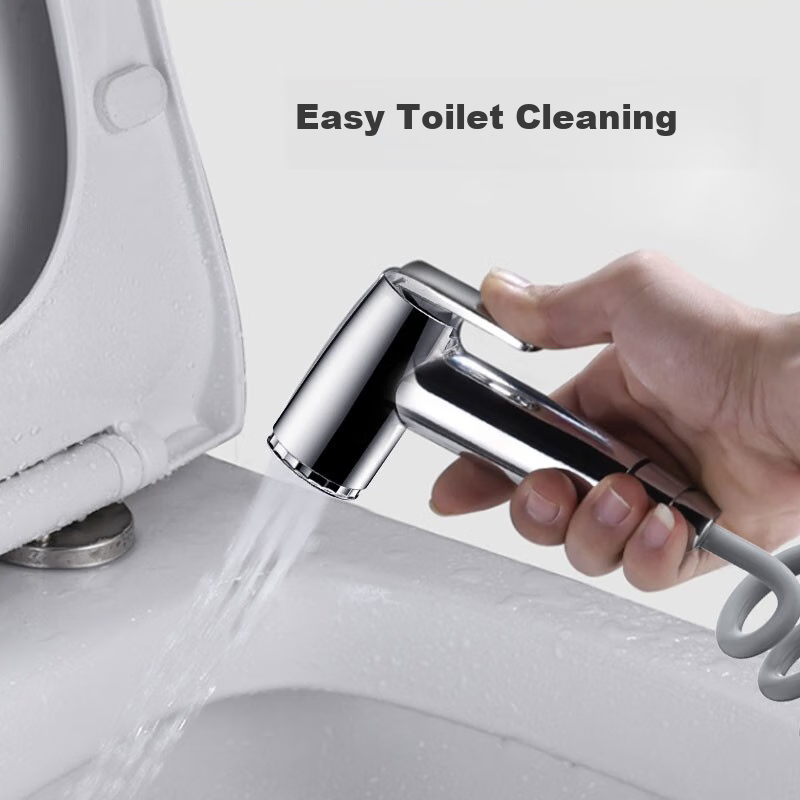 FAENZA Brass Toilet Flusher Kit, Pressure-Increasing Spray Gun, One Inlet Two Outlets Check Valve FES201CP
