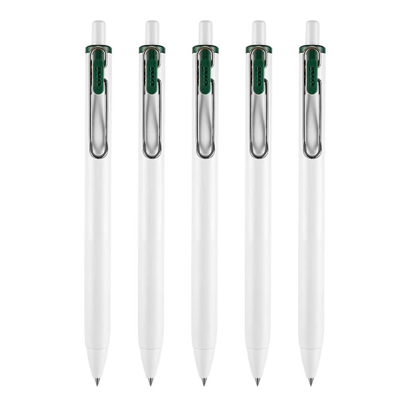 Uni-Mitsubishi Uni-Ball One Series Small Concentric Deep Green Gel Pen, High Aesthetic Value, 0.38mm Signing Pen, UMN-S 5 Pieces