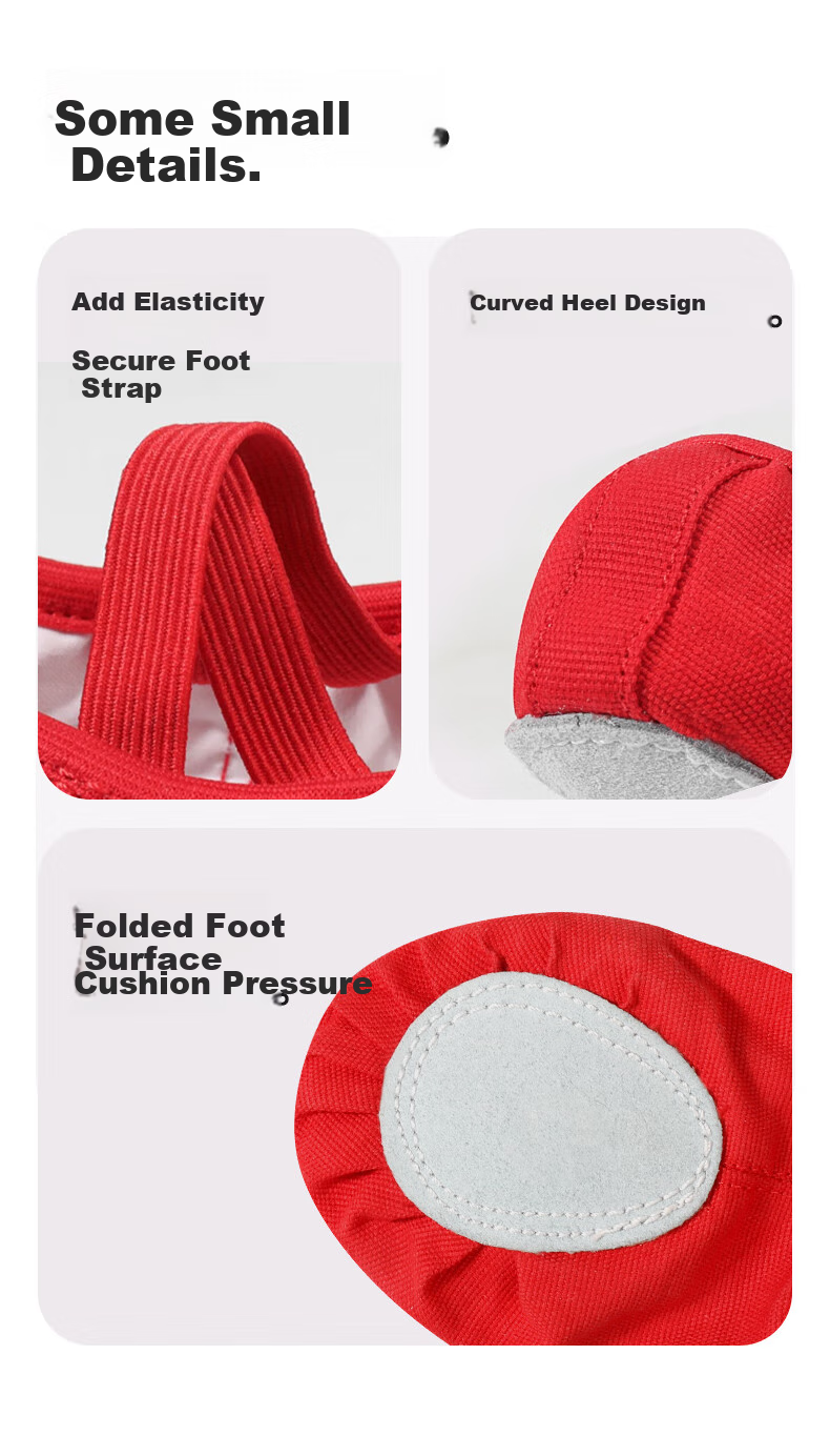 Zhiyouban Adult Dance Shoes, Ballet Professional Practice Shoes for Women, Soft Sole, Slip-On, Children's Dance Shoes, Red Body-Shaping Cat Paw Shoes 7