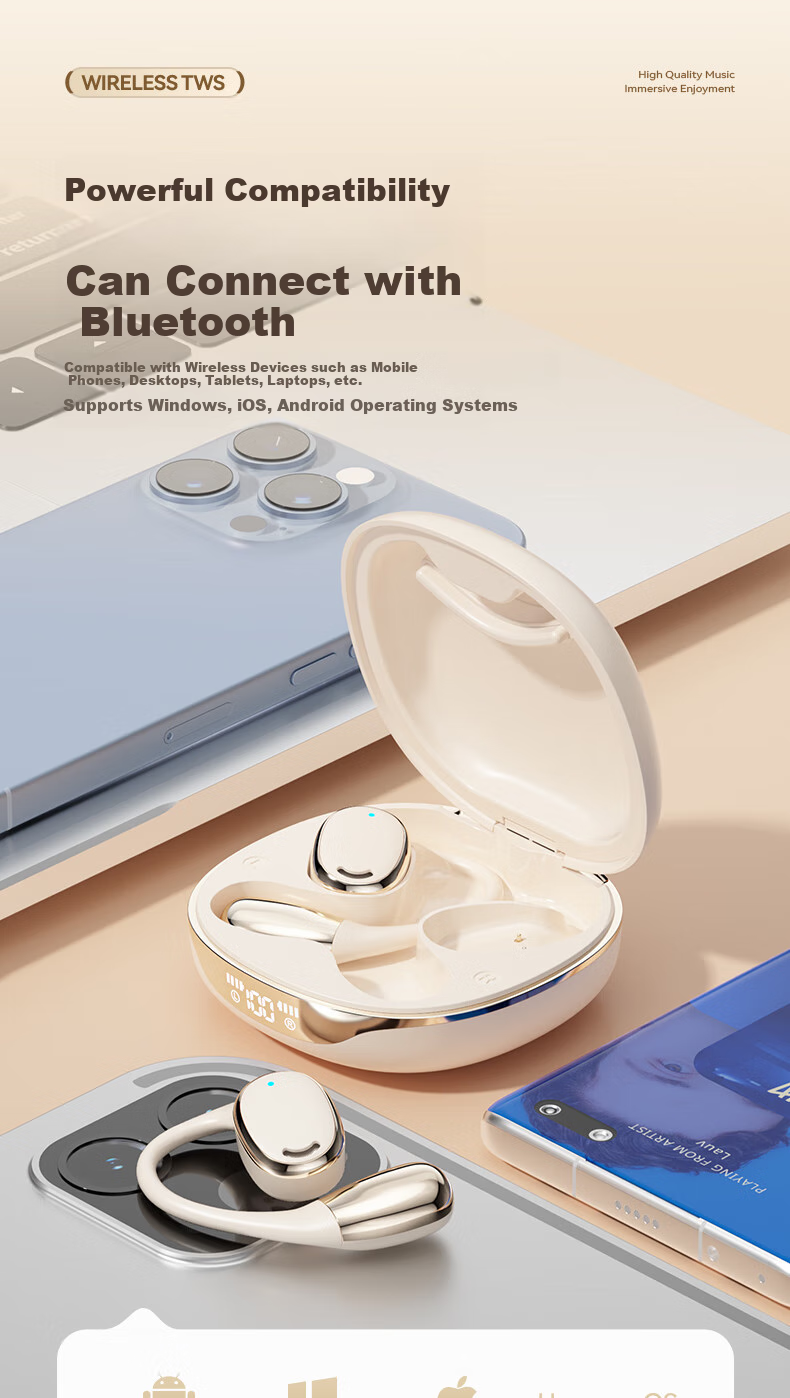 Zhigao Bluetooth Headphones, Bone Conduction Concept, IPX4 Waterproof, ENC Calling Noise Reduction, Open-Ear Non-In Sports Running Earphones 9