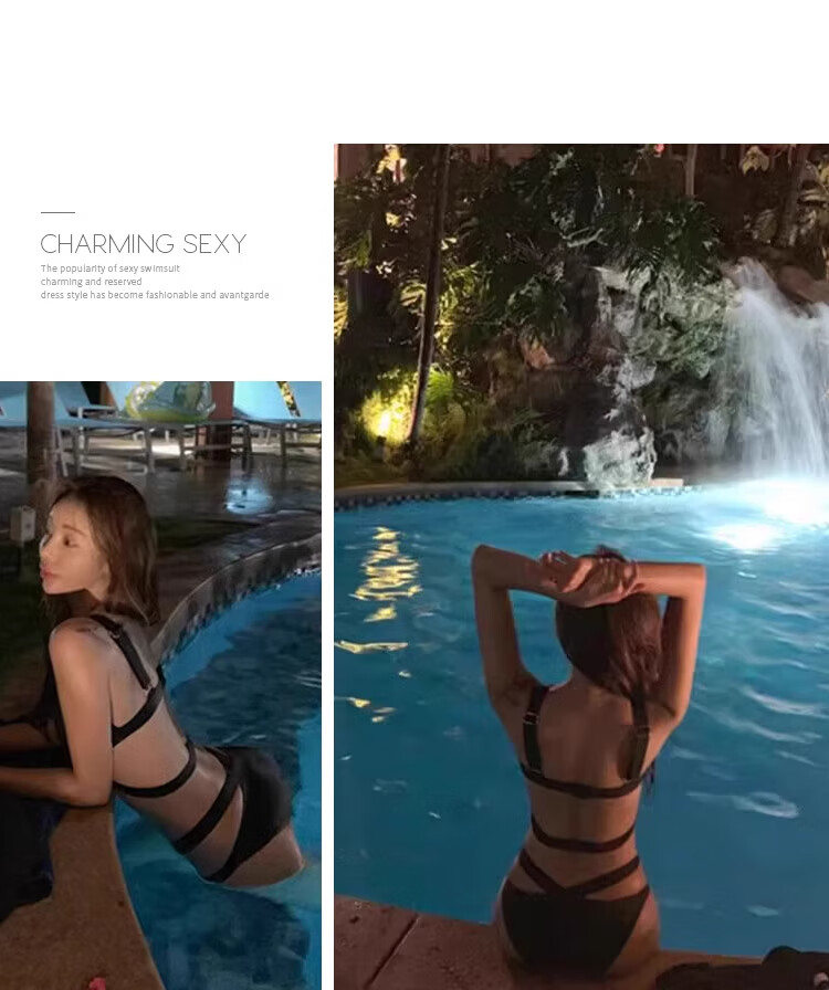 DK Women's New Bikini, Sexy Triangle Bikini, Korean Style Slimming Push-Up Two-Piece Swimsuit, Hot Spring Wear, M 4