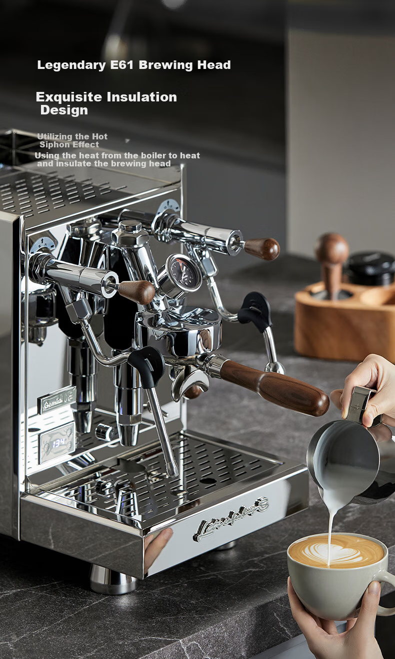 GEMILAI White Whale G3035 Coffee Machine, Home Semi-Automatic Coffee Maker, American And Italian Espresso, E61, 2L Dual Boiler 8