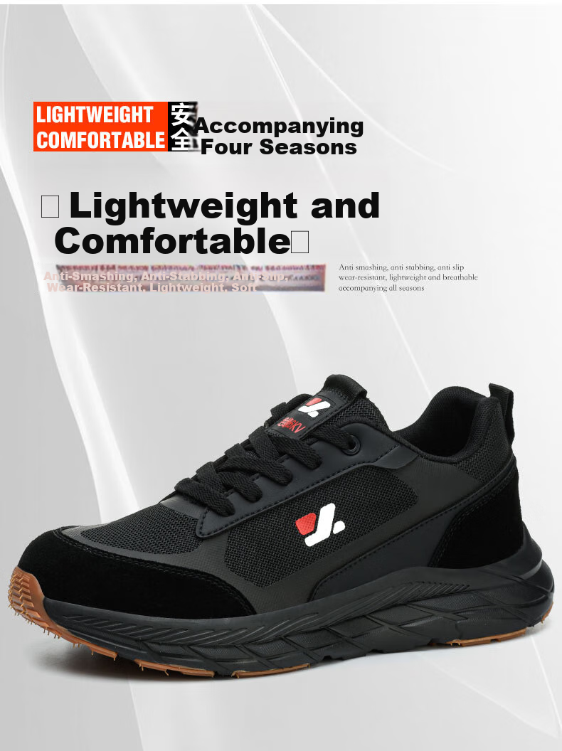 Jiuzhouzhanlang Safety Shoes, Anti-Smashing And Puncture-Resistant, Metal-Free, Can Pass Security Checkpoints, Insulated 6kV Protective Shoes, Ultra-Light Comfortable Summer Breathable, 6123* All-Season Style, Rubber And Plastic Sole [Shipped from Beijing Warehouse], Size 39 3