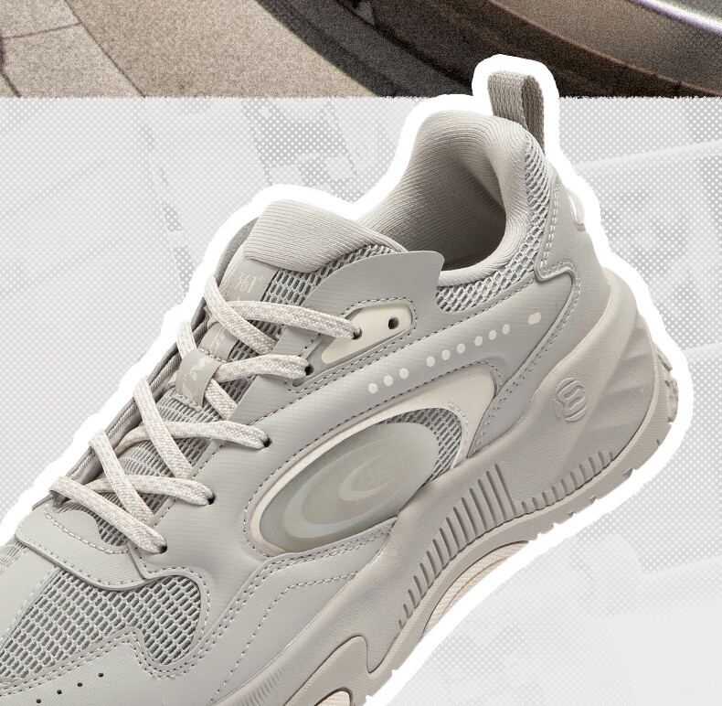 361° Men's Sneakers, Spring And Summer Mesh Leather Low-Top Sports Shoes, Classic Thick-Soled Casual Dad Shoes, 672516622-2 11