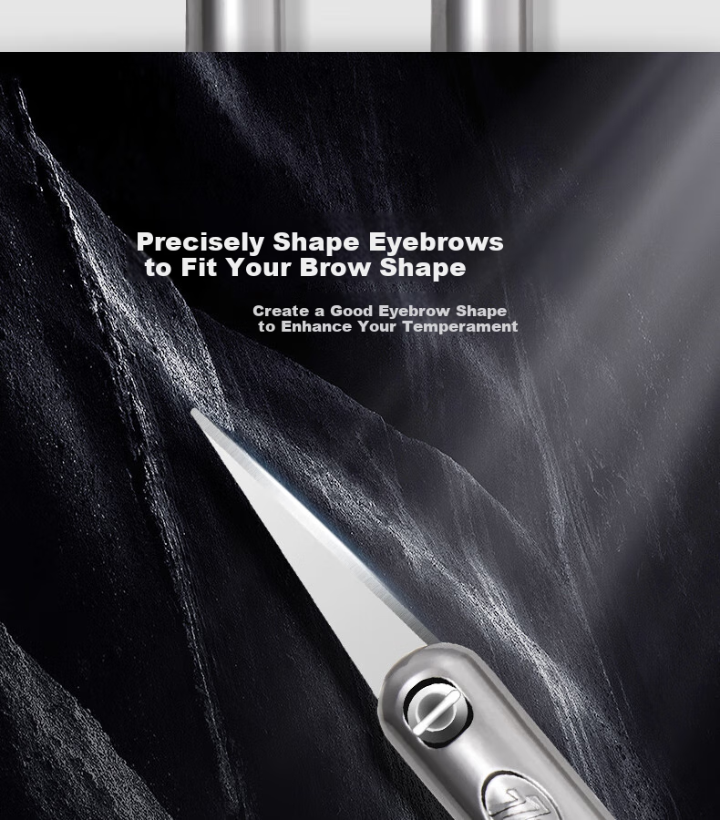 THREE SEVEN Eyebrow Scissors, Stainless Steel Beauty Small Scissors, Eyebrow Scissors, Eyebrow Trimming Tool, Eyebrow Razor, Single Piece, 766 Silver 4