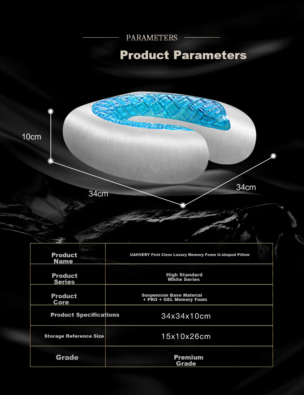 JAHVERY U-Shaped Pillow, Neck Support Cushion, Cervical Memory Foam Pillow, Travel Pillow, Flying Pillow, D31/8CM 4