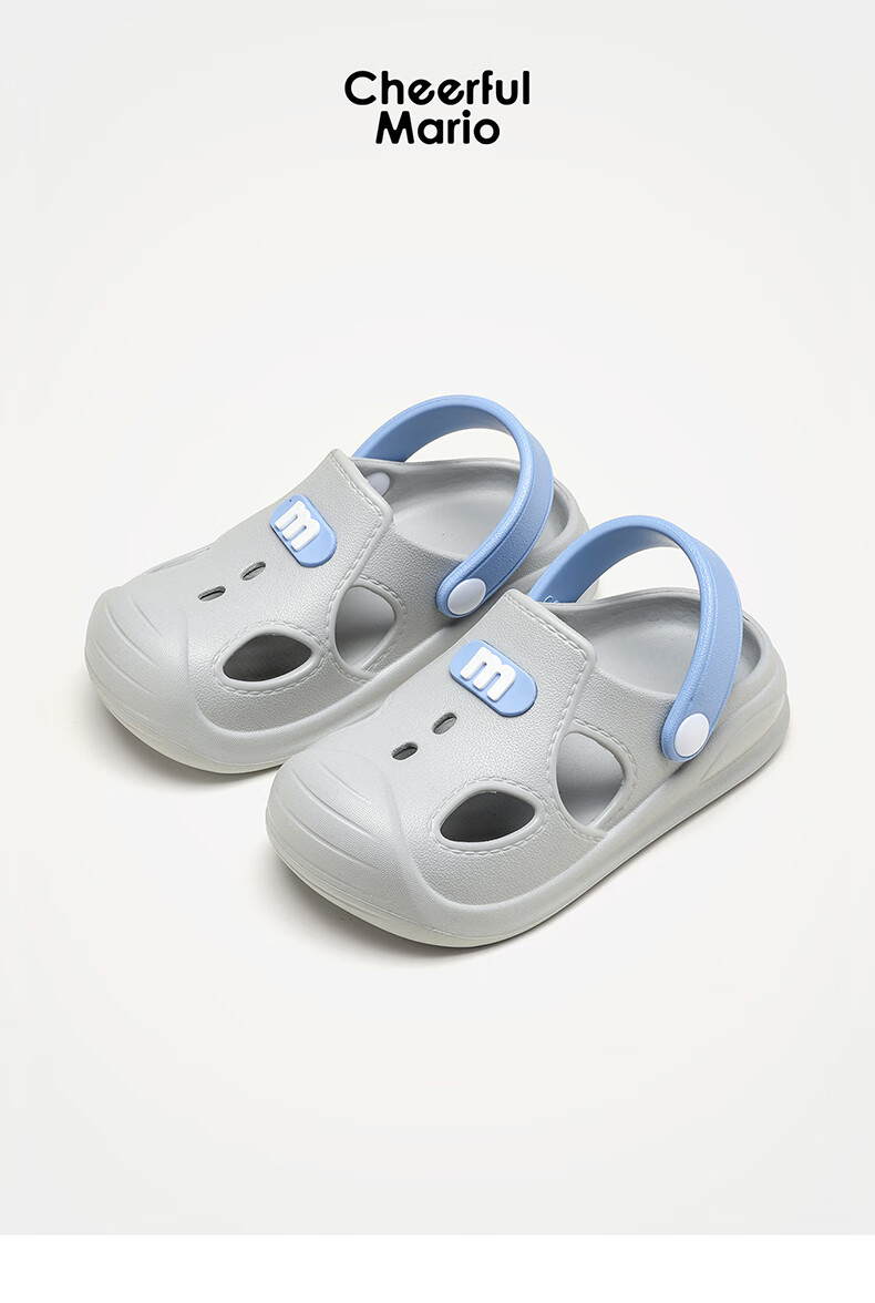 Cheerful Mario Boys' Summer Ventilated Sandals Outdoor Beach Slippers Baby Toddler Non-Slip Indoor EVA Children's Slippers 9