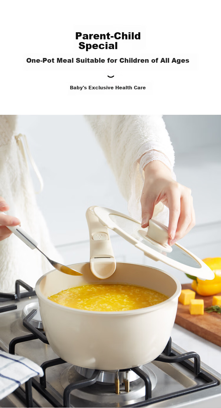 REDCHEF Detachable Handle Cookware Set, Ceramic Non-Stick Pan, Outdoor Frying And Stir-Frying Pan, Flat Bottom Pan, Soup And Milk Pot, Stackable Pot, White 14