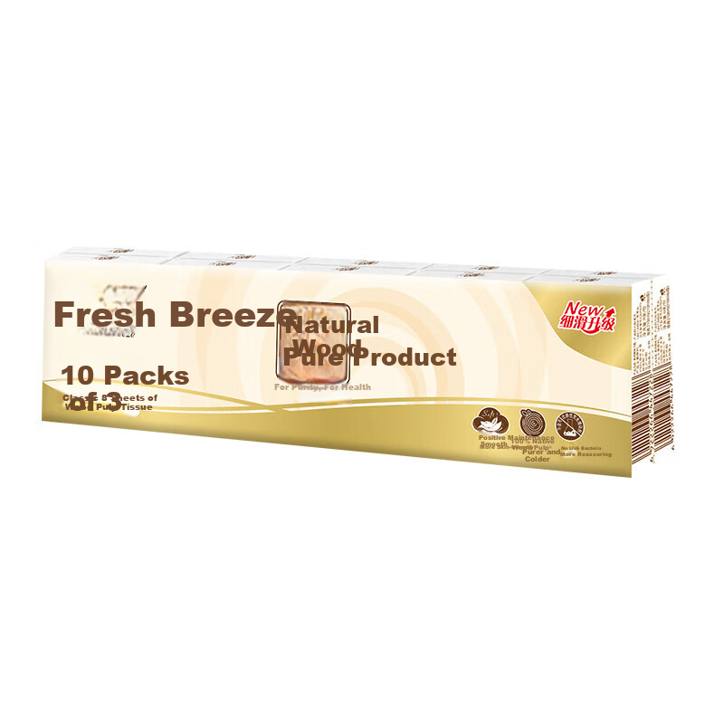 Qingfeng Handkerchief Tissue Paper, 3-Ply, 8 Sheets*30 Packs, Portable Pocket Tissues for Home, School And Travel, B66ACM 6