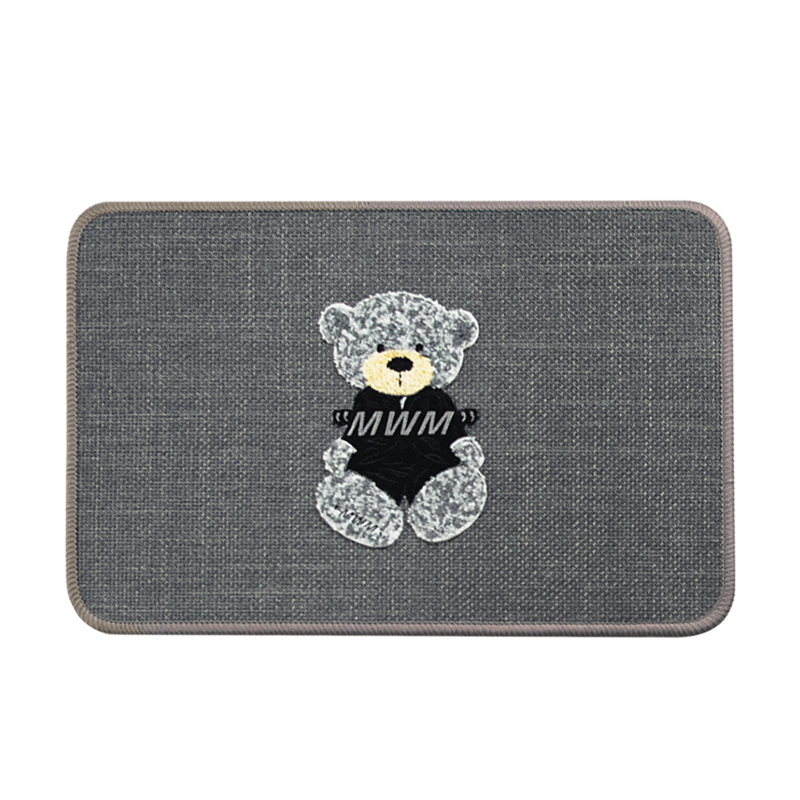 Quatrefoil Absorbent Bath Mat, Non-Slip Mat for Bathroom, Home Entrance, Toilet, Dirt-Resistant Foot Mat, 58*38cm, Sticker Bear Desig