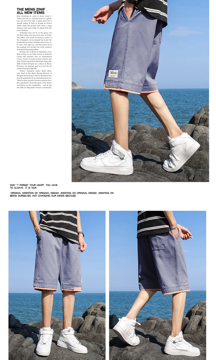 ROMON Pure Cotton Shorts, Men's Loose-Fitting Casual Sports Capri Pants, Men's Clothing, Gray 2XL 12