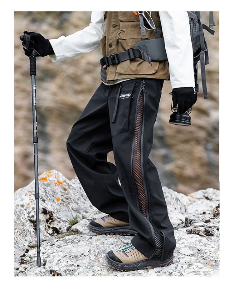 JEEP SPIRIT Men's Pants, Autumn And Winter Workwear Casual Trousers, Loose Straight-Leg Tactical Sports Trendy Hiking Pants 12