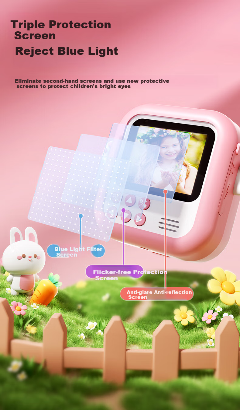 EagleStone Instant Print Kids Camera for Ages 3-6, Color Photo Printing Digital Camera for Girls 7-14, Christmas Gift 7