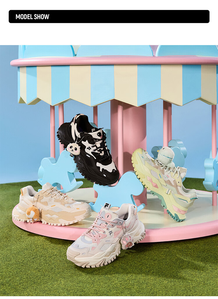 FILA FUSION BIANCO Cute Candy Animal Zoo Platform Casual Dad Sneakers 23