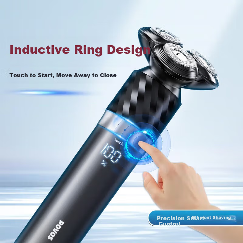 POVOS Electric Shaver with Smart Sensor, Full-Body Washable, Fast Charging Black King PQ9501 Holiday Gift for Boyfriend, Husband, Father