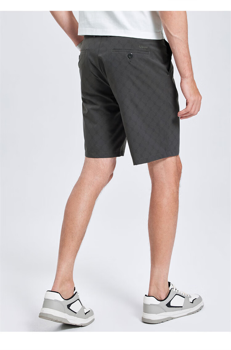 DANCING WOLVES [Old Floral Print] Summer Fashion Commute Casual Cool Breathable Men's Shorts, 015 Dark Gray, Size 33 5