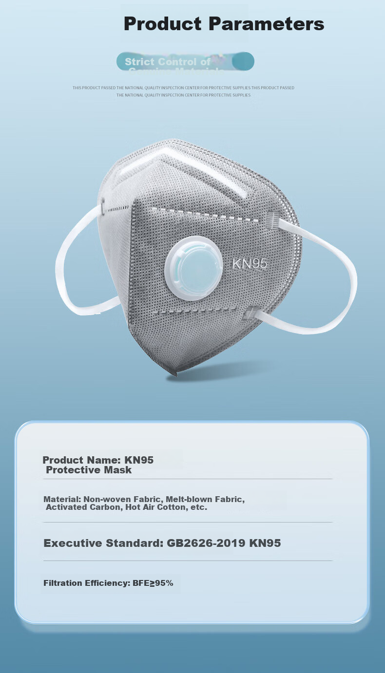 LOEWRO KN95 Head-Mounted Activated Carbon Mask, 50 Pieces with Breathing Valve, Industrial-Grade, Dust-Proof, Anti-Smog, Formaldehyde-Resistant KN95 Masks, Individually Packaged 9